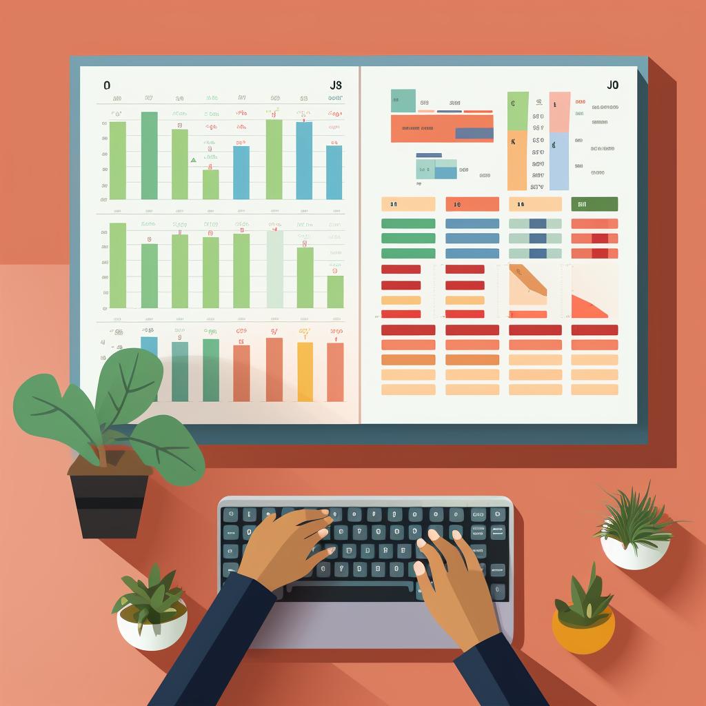 A person dividing their income into different categories on a spreadsheet